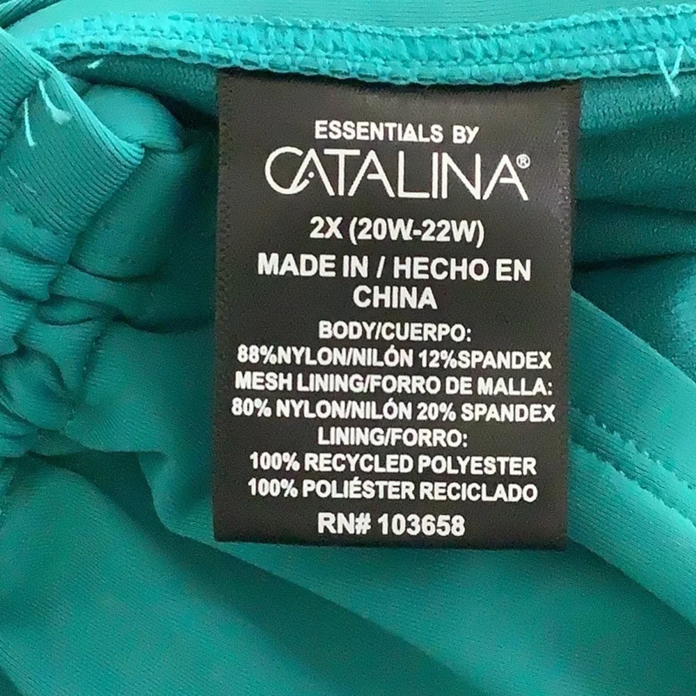 Essentials by Catalina Size 3X Ribbed Side Bikini Bottom W/Ties. New With Tags - Picture 4 of 4